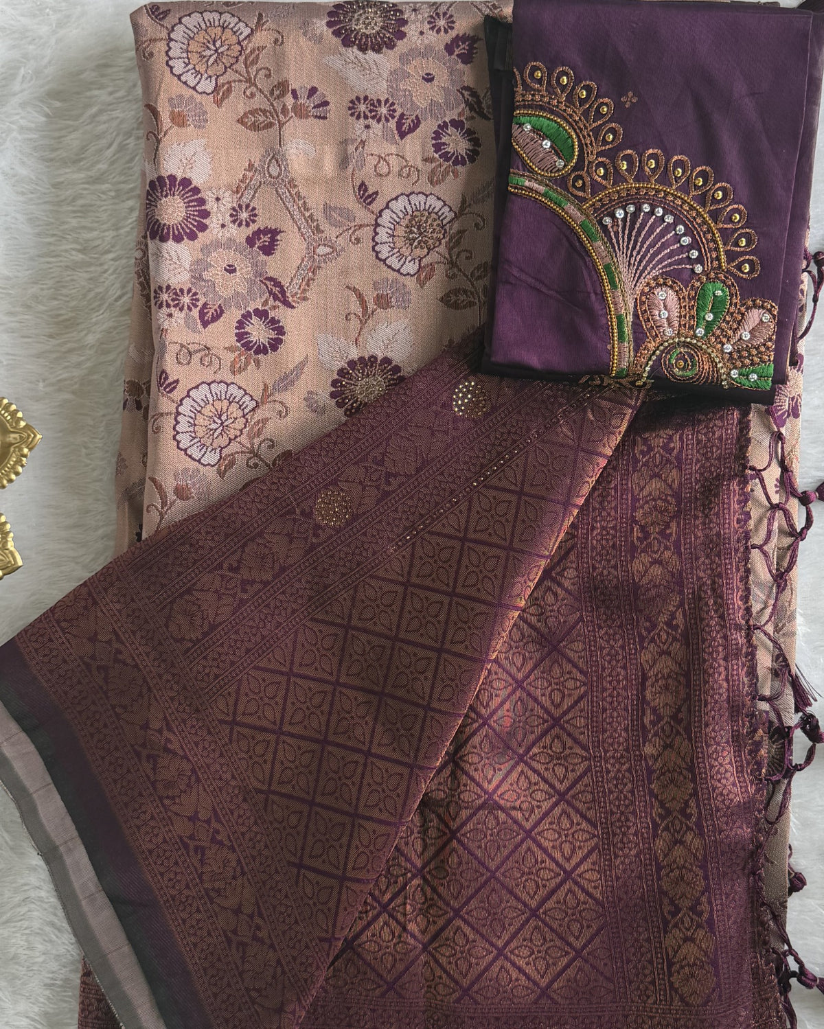 Tissue - Tissue Silk - Purple Tassels