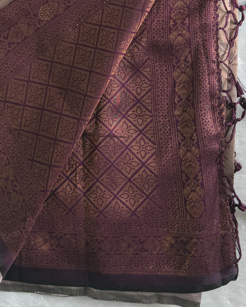 Tissue - Tissue Silk - Purple Tassels