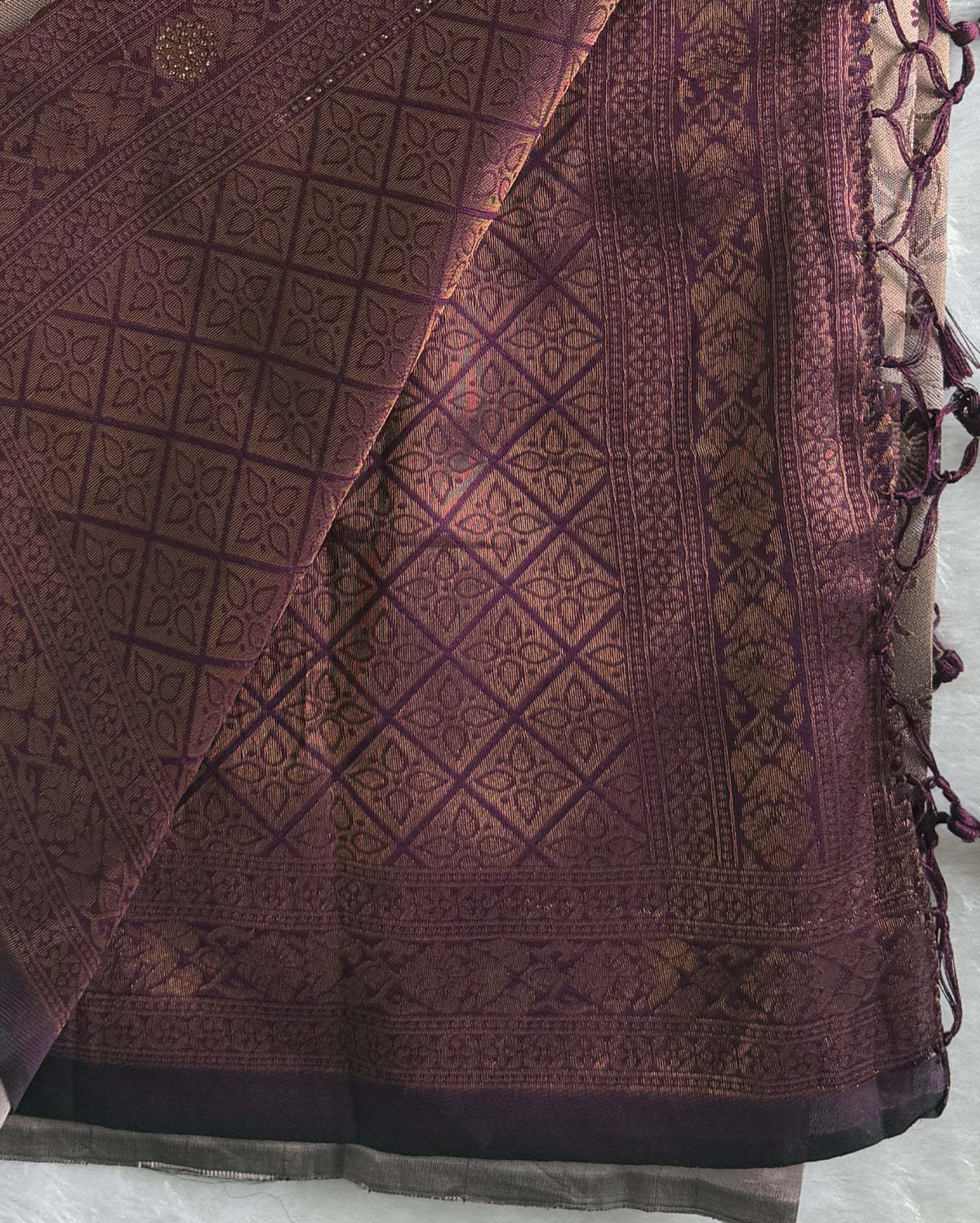 Tissue - Tissue Silk - Purple Tassels