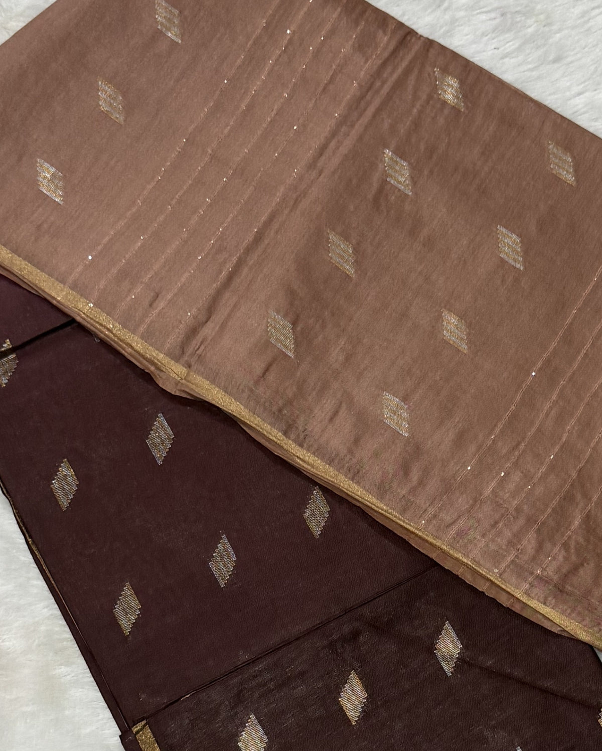 Bhagalpuri Handloom - Cotton - Coffee Brown Copper