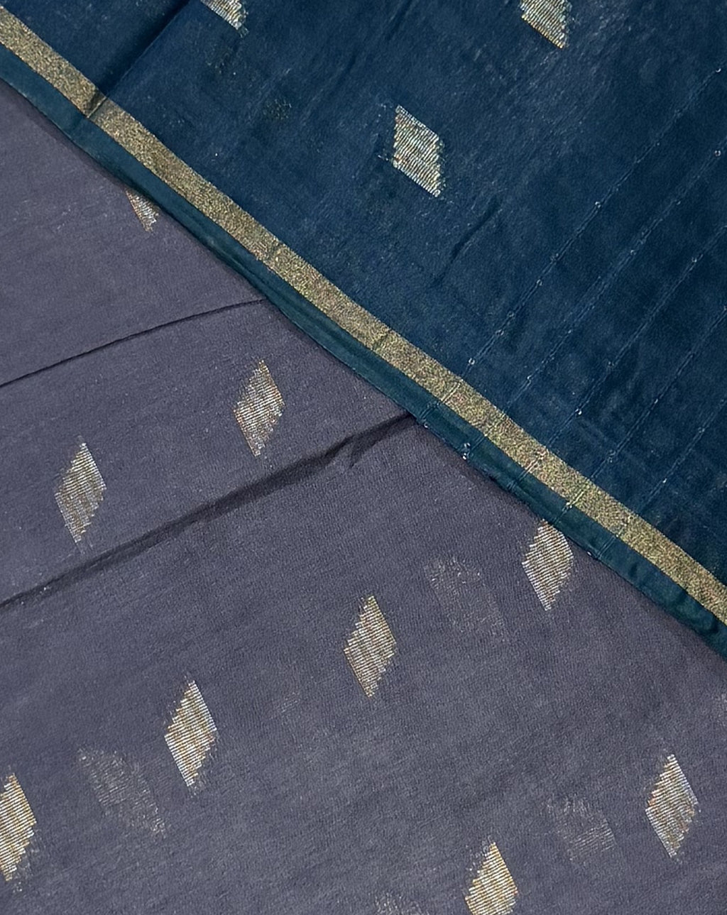 Bhagalpuri Handloom - Cotton - Grey Blue