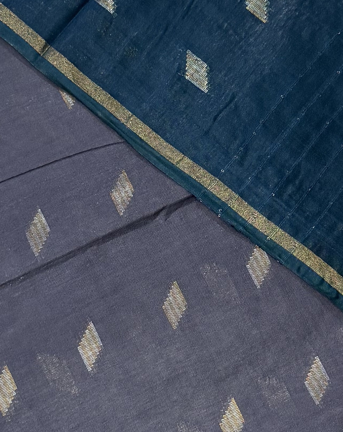 Bhagalpuri Handloom - Cotton - Grey Blue