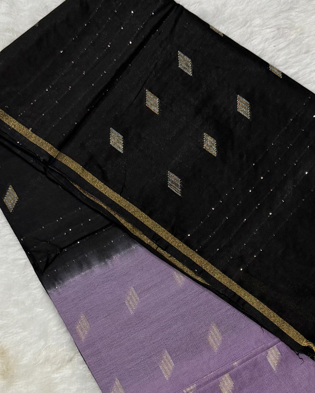 Bhagalpuri Handloom - Cotton - Purple Black