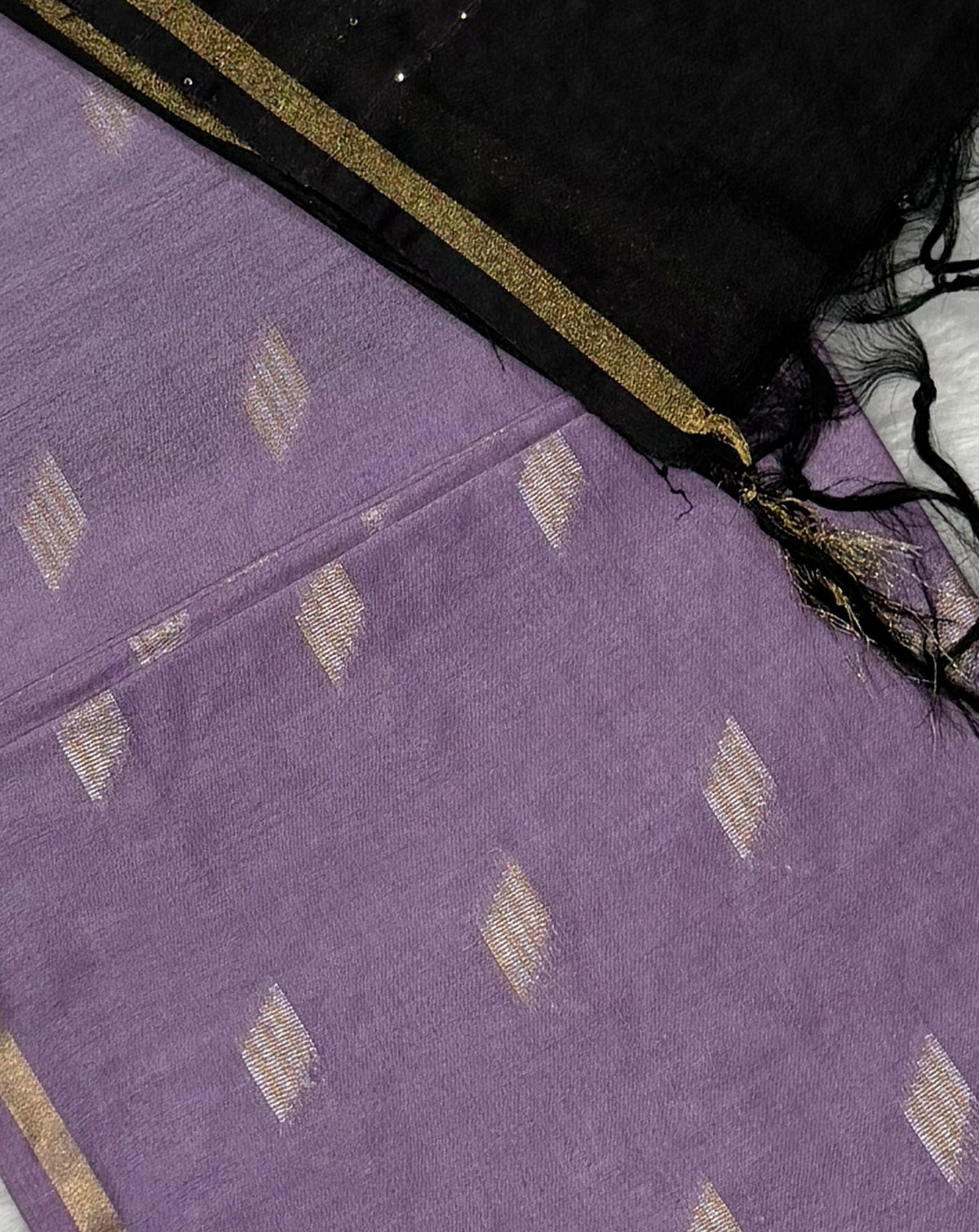 Bhagalpuri Handloom - Cotton - Purple Black