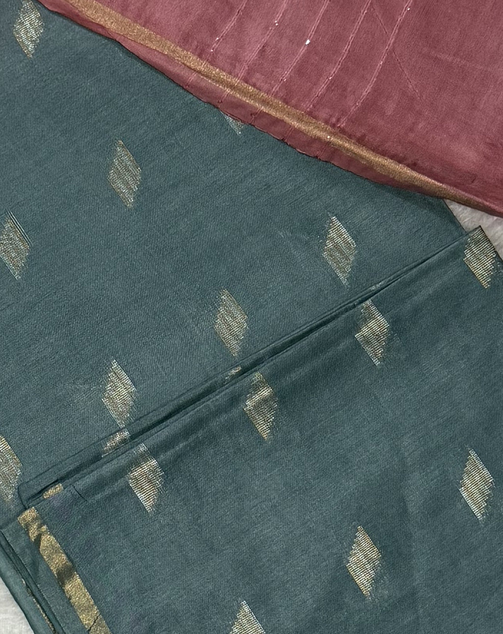Bhagalpuri Handloom - Cotton - Pink Grey