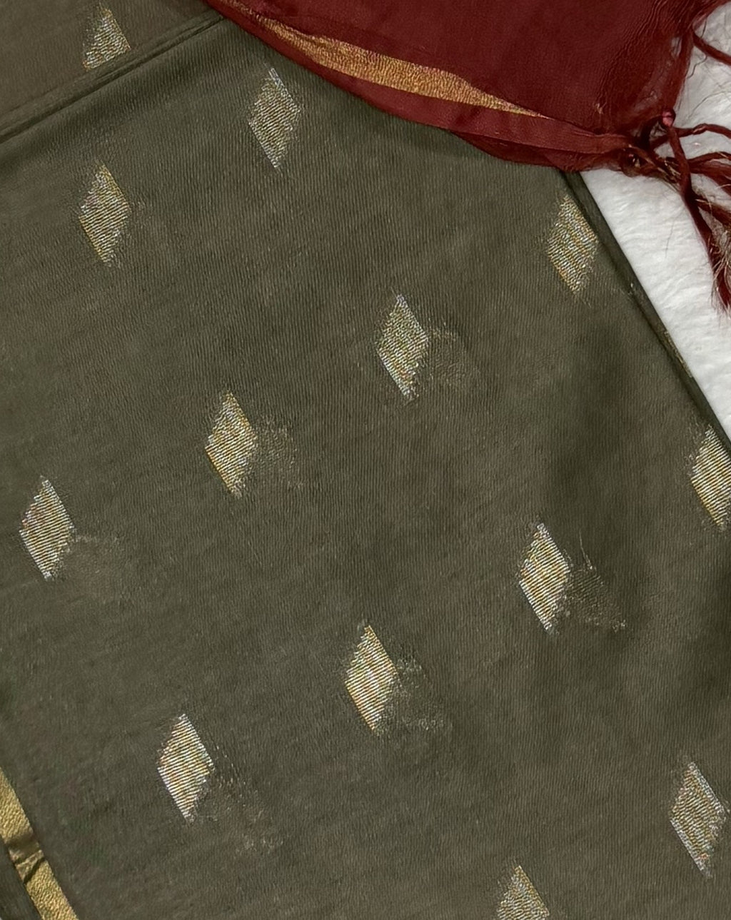 Bhagalpuri Handloom - Cotton - Brown Red