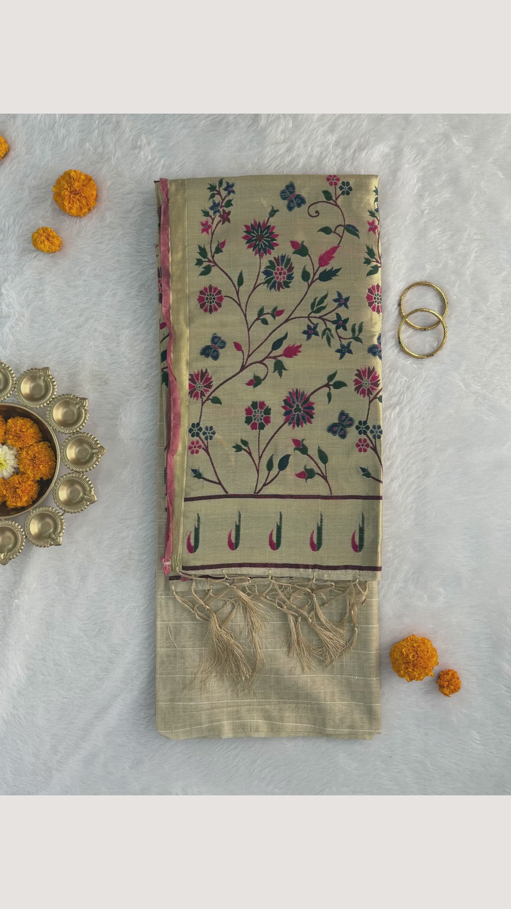 Jamdani - Cotton - Beige Sunflower