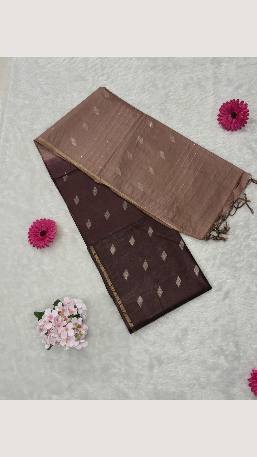 Bhagalpuri Handloom - Cotton - Coffee Brown Copper