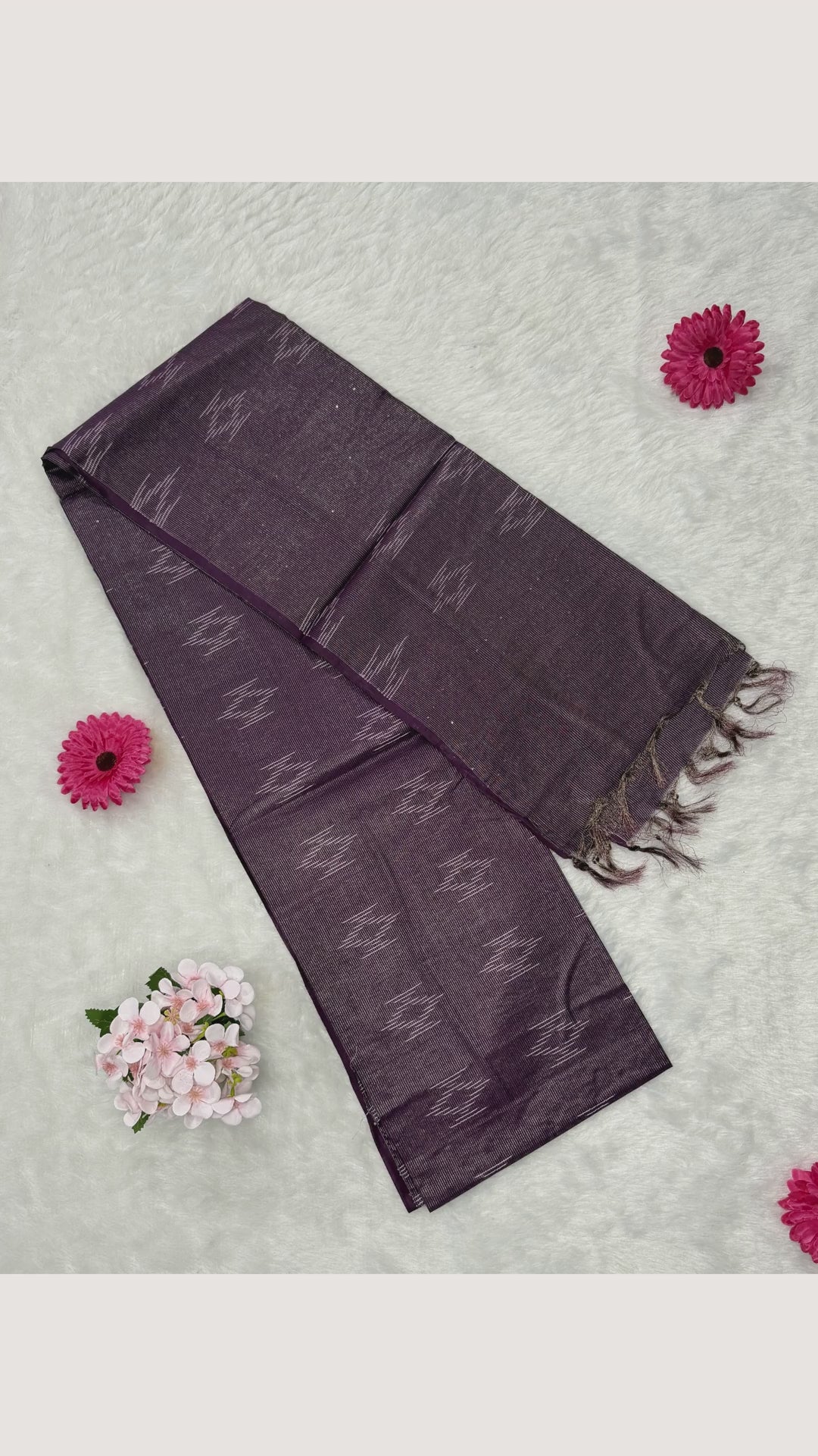 Bhagalpuri - Cotton Jari - Wine Purple