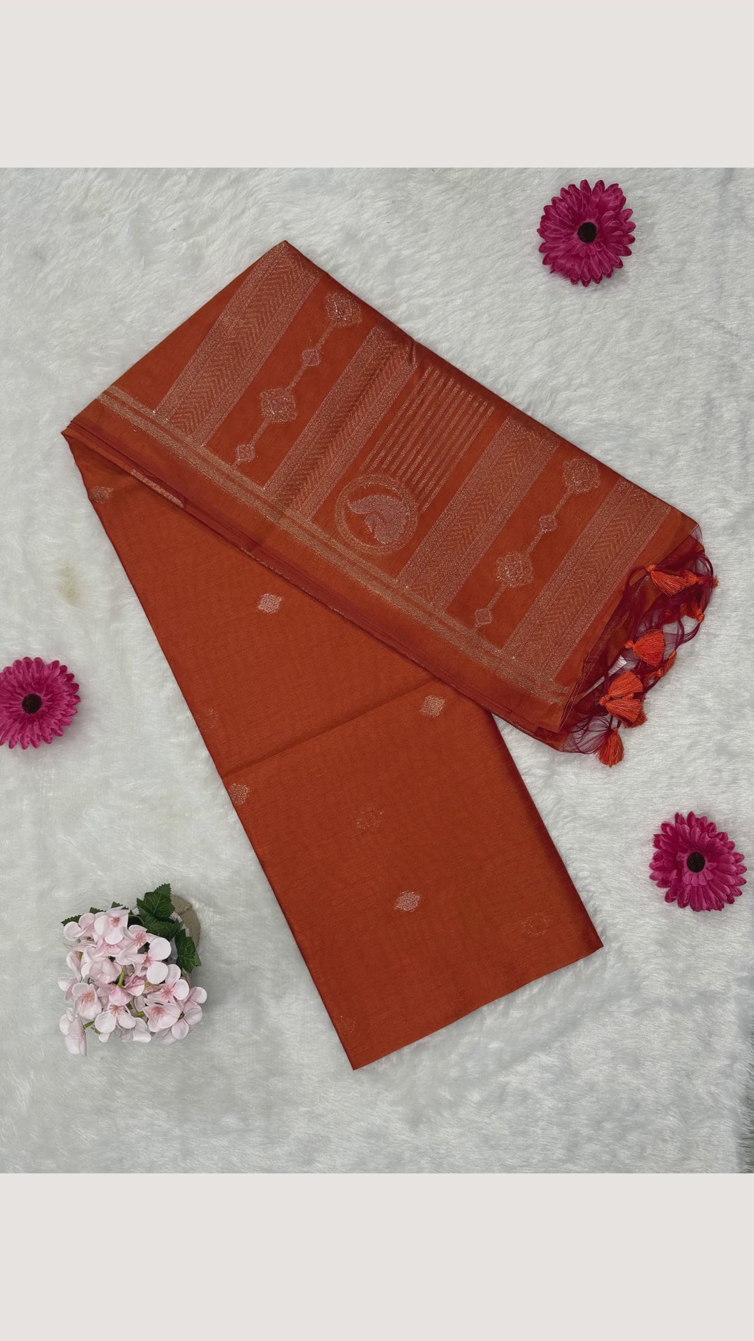 Silk - Linen Silk - Orange