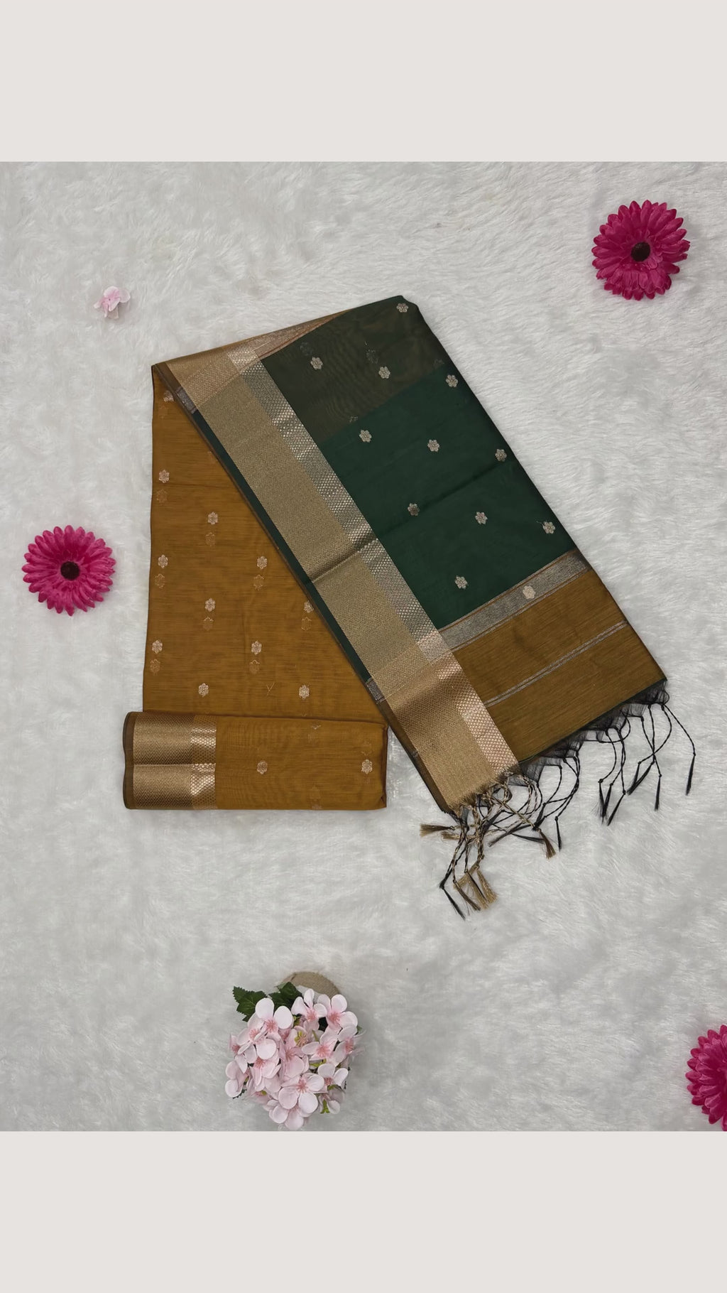 Maheshwari - Cotton Silk - Green Mustard