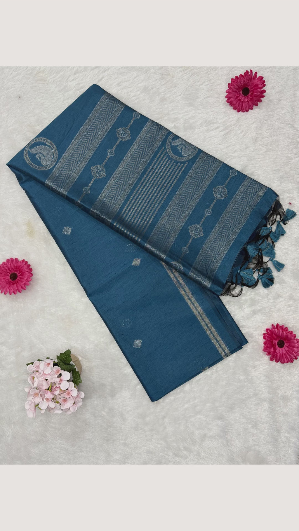 Silk - Linen Silk - Peacock Blue