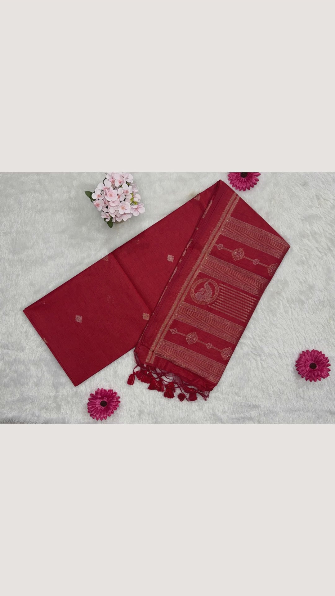 Silk - Linen Silk - Red