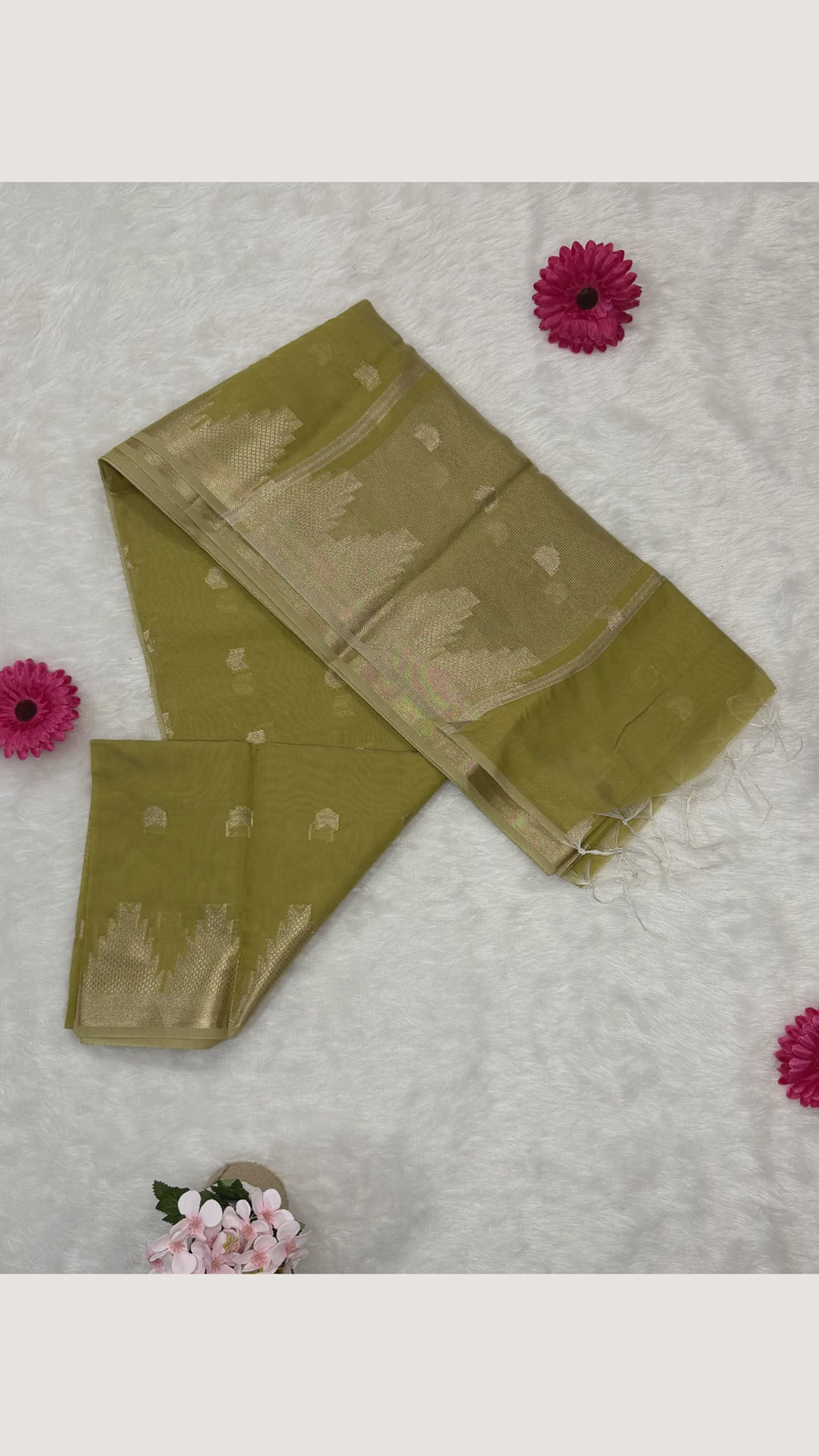 Maheshwari - Cotton Silk - Golden Arrows
