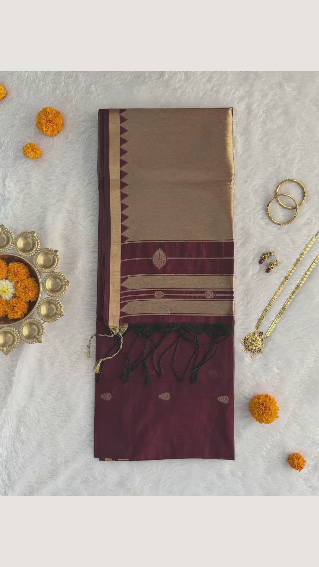 Maheshwari - Cotton Silk - Maroon Red Gold